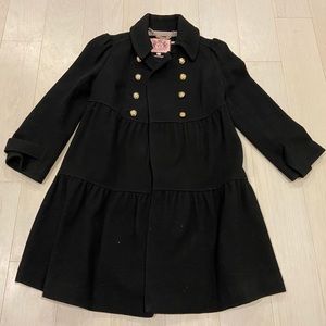 Juicy Couture Black Wool Pea Coat Petite